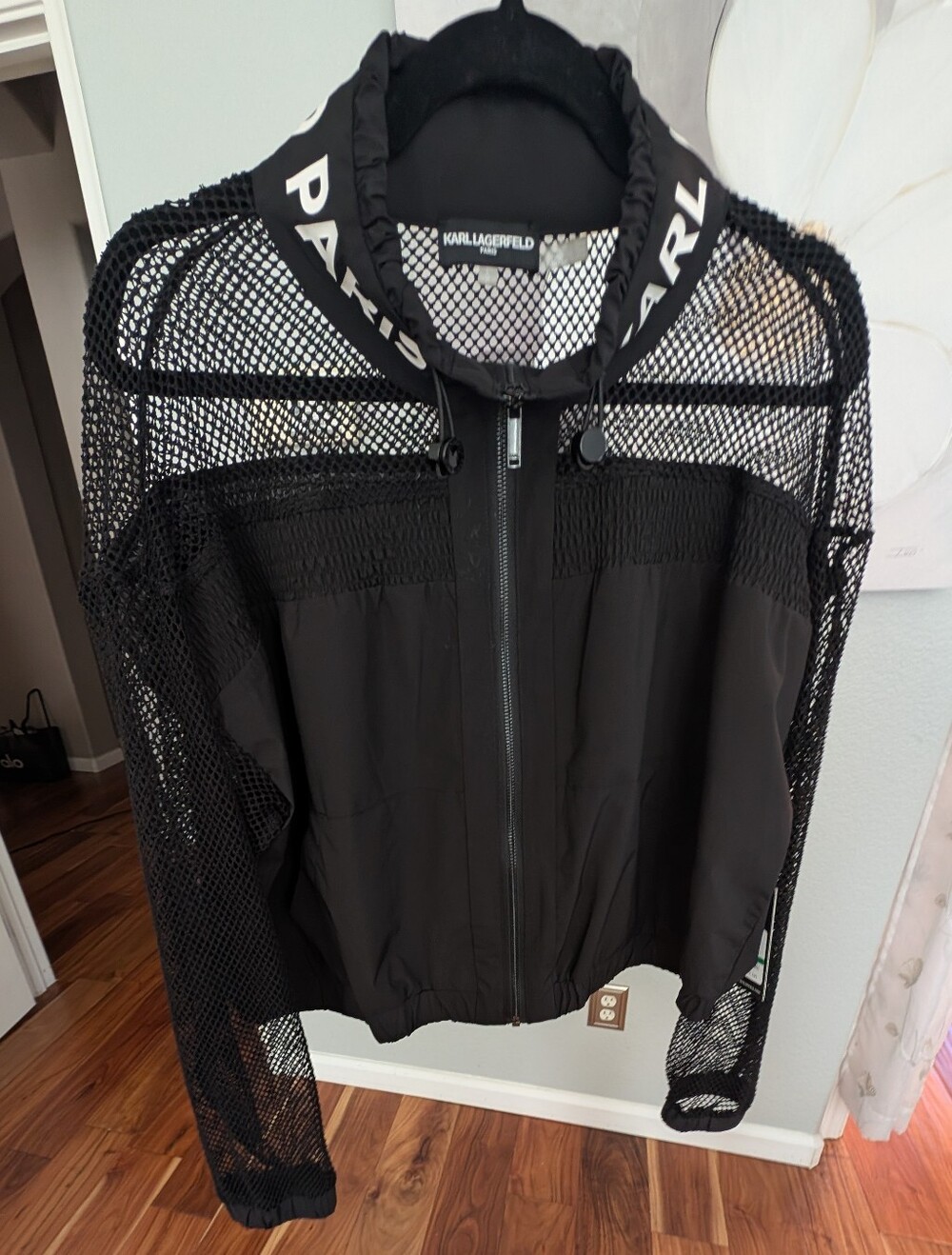Karl Lagerfeld Paris Mesh Trim Track Jacket Size Large Nwt ❤️